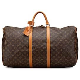 Louis Vuitton-Louis Vuitton Brown Monogram Keepall Bandouliere 60-Brown