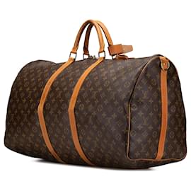 Louis Vuitton-Louis Vuitton Brown Monogram Keepall Bandouliere 60-Brown