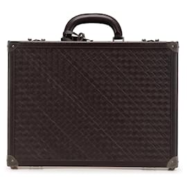 Bottega Veneta-Bottega Veneta Brown Nappa Intrecciato Attache Briefcase-Brown,Dark brown