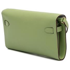 Hermès-Portefeuille Hermès Kelly To Go en Epsom vert-Vert,Vert clair