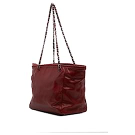 Chanel-Chanel Red Calfskin On The Bund Tote-Red,Dark red