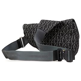 Dior-Dior Black Oblique Canvas Saddle Crossbody-Black