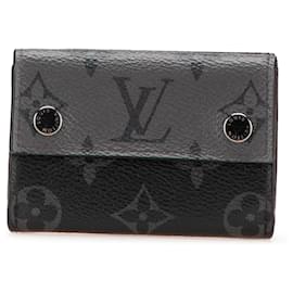 Louis Vuitton-Louis Vuitton Black Monogram Eclipse Reverse Discovery Compact Wallet-Black
