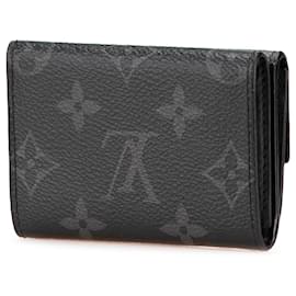 Louis Vuitton-Louis Vuitton Black Monogram Eclipse Reverse Discovery Compact Wallet-Black