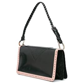 Dior-Dior Black Leather D'Trick Brogue Spectator Bag-Black