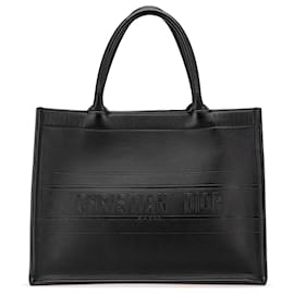 Dior-Dior Black Medium Embossed Leather Book Tote-Black