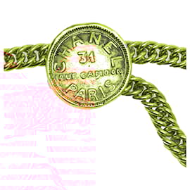 Chanel-Chanel Gold Gold Plated 31 Rue Cambon Paris Medallion Chain Belt-Golden