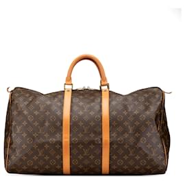 Louis Vuitton-Louis Vuitton Brown Monogram Keepall 55-Brown
