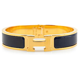 Hermès-Hermès Black Narrow Enamel Clic H Bracelet PM-Other