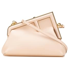 Fendi-Fendi Brown Small Nappa Fendi First Crossbody-Brown,Beige