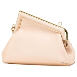 Fendi-Fendi Brown Small Nappa Fendi First Crossbody-Brown,Beige