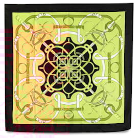 Hermès-Hermès Black Eperon d Or Silk Scarf-Black