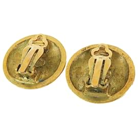 Chanel-Chanel Gold Gold Plated Quilted CC Clip On Earrings-Golden