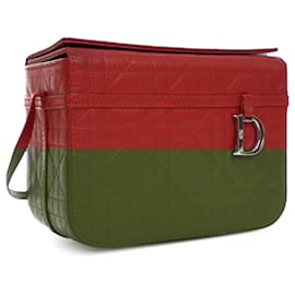 Dior-Dior Red Calfskin Cannage Vanity Bag-Red