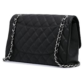 Chanel-Chanel Black Jumbo Classic Caviar Double Flap-Black
