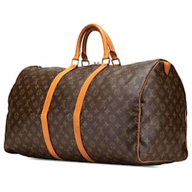 Louis Vuitton-Louis Vuitton Brown Monogram Keepall 55-Brown