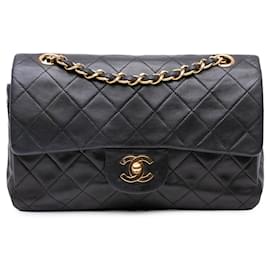 Chanel-Chanel Black Small Classic Lambskin Double Flap-Black