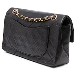 Chanel-Chanel Black Small Classic Lambskin Double Flap-Black