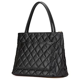 Chanel-Chanel Black Caviar Medallion Tote -Black