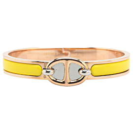 Hermès-Hermès Yellow Mini Enamel Clic Chaine d'Ancre Bracelet-Yellow
