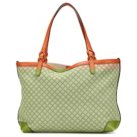 Gucci-Gucci Brown Medium Diamante Canvas Craft Tote-Brown,Beige