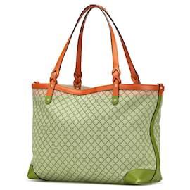 Gucci-Gucci Brown Medium Diamante Canvas Craft Tote-Brown,Beige