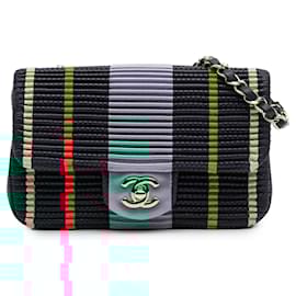 Chanel-Chanel Blue New Mini Coco Pleats Perforated Calfskin Single Flap-Blue,Navy blue