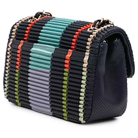 Chanel-Chanel Blue New Mini Coco Pleats Perforated Calfskin Single Flap-Blue,Navy blue