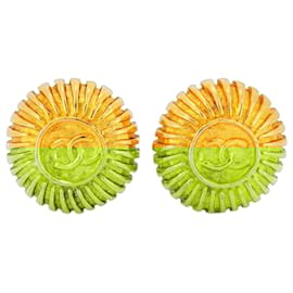 Chanel-Chanel Gold Plated Clip Earrings-Golden