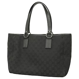 Gucci-Gucci Black Canvas Tote Bag-Black