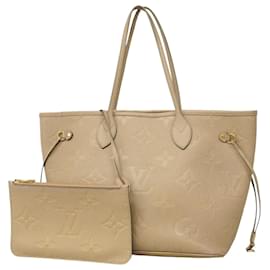 Louis Vuitton-Louis Vuitton Monogram Empreinte Neverfull MM Tote Bag-Grey