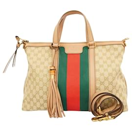 Gucci-Gucci Brown Canvas Tote Bag-Brown