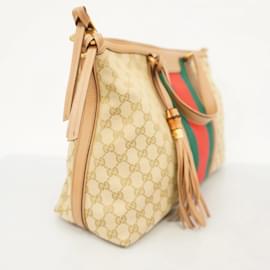 Gucci-Gucci Brown Canvas Tote Bag-Brown
