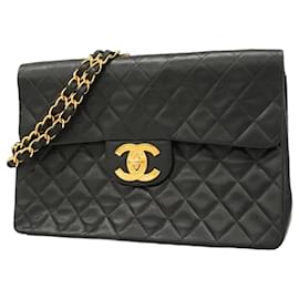 Chanel-Chanel Black Lambskin Shoulder Bag-Black
