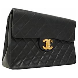 Chanel-Chanel Black Lambskin Shoulder Bag-Black