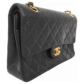Chanel-Chanel Black Lambskin Shoulder Bag-Black