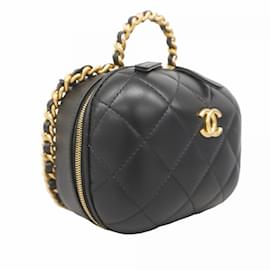 Chanel-Chanel Black Lambskin Shoulder Bag-Black
