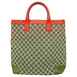 Gucci-Gucci Tote Bag GG Canvas 002 1121-Black,Red