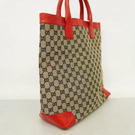 Gucci-Gucci Tote Bag GG Canvas 002 1121-Black,Red