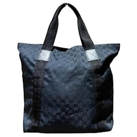 Gucci-Gucci GG Canvas Tote Bag-Black