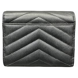 Saint Laurent-Saint Laurent Monogram Compact Three-Fold Wallet-Black