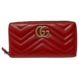 Gucci-Gucci GG Marmont 443122 Long Wallet for Women-Red