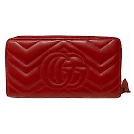 Gucci-Gucci GG Marmont 443122 Long Wallet for Women-Red