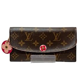 Louis Vuitton-Louis Vuitton Monogram Portefeuille Emily Long Wallet-Brown,Pink,Monogram