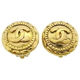 Chanel-Chanel Gold Plated Clip Earrings-Golden
