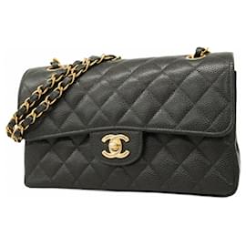 Chanel-Chanel Black Grained Calfskin Shoulder Bag-Black