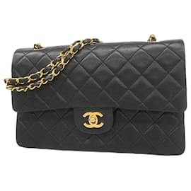Chanel-Chanel Black Lambskin Shoulder Bag-Black