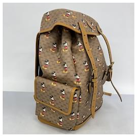 Gucci-Gucci Brown Backpack with Mickey Mouse Design-Brown