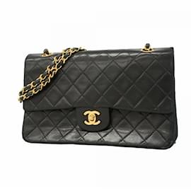 Chanel-Chanel Black Lambskin Shoulder Bag-Black