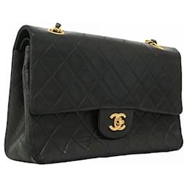 Chanel-Chanel Black Lambskin Shoulder Bag-Black